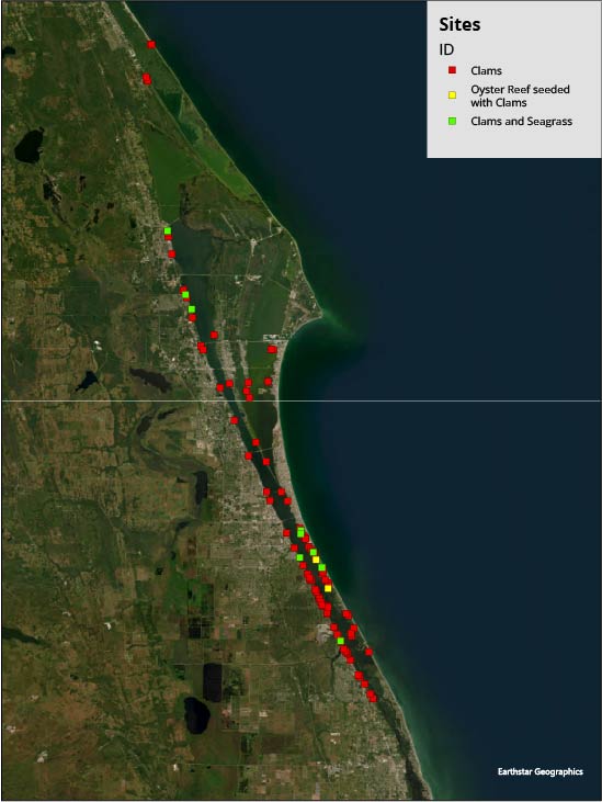restore our shores site locations map of the indian river lagoon