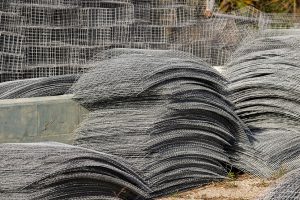 stack of oyster gabion pieces